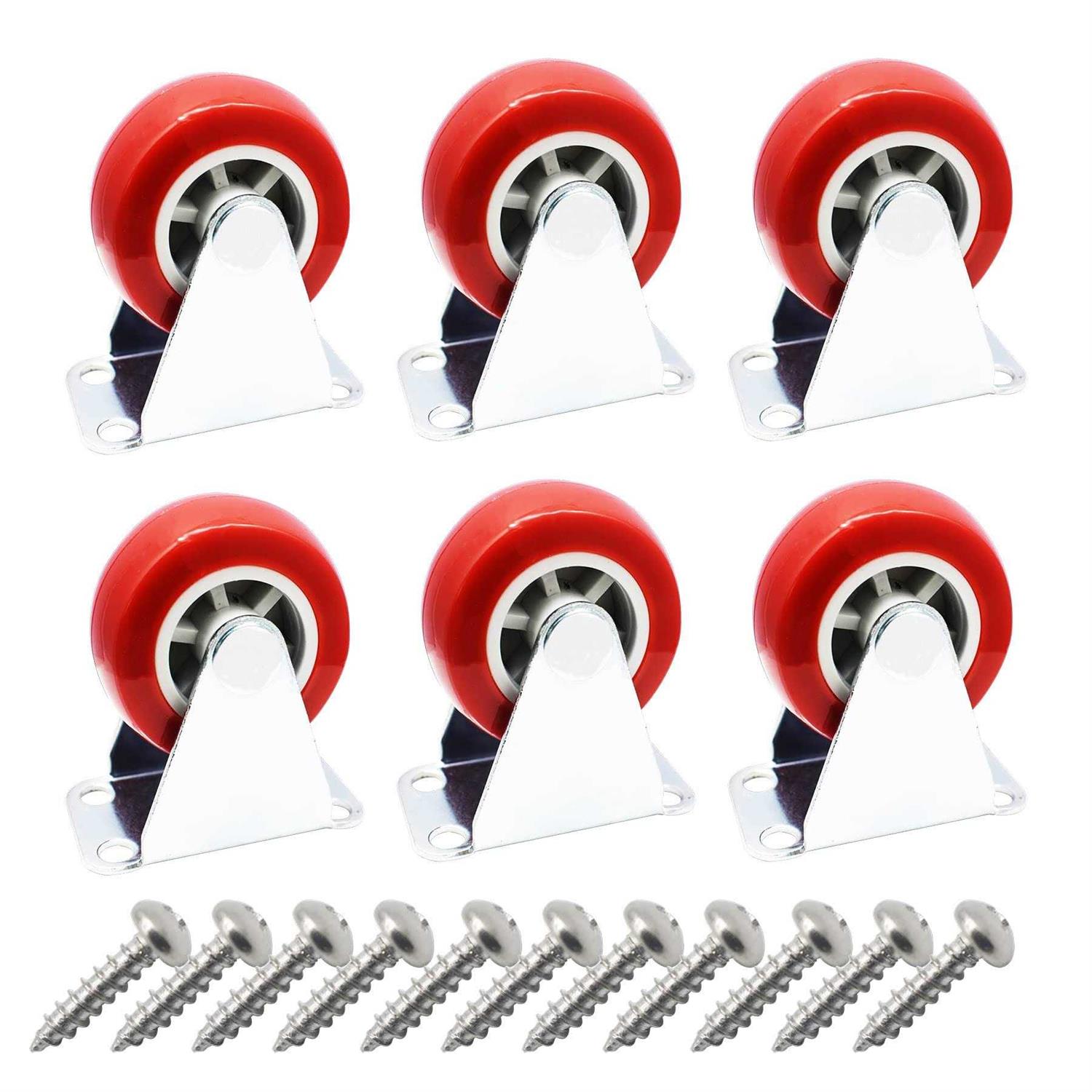 Floyutin Rigid No-swivel Plate Hard Rubber Caster Wheels for Fu - Cheap Fitting