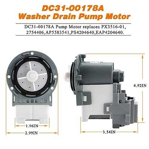 Blutoget NEW UPGRADE DC31-00178A PX3516-01 Washer Drain Pump Motor Fit for Samsung Washer WF56H9110CW/A 2-01 - Cheap Fitting