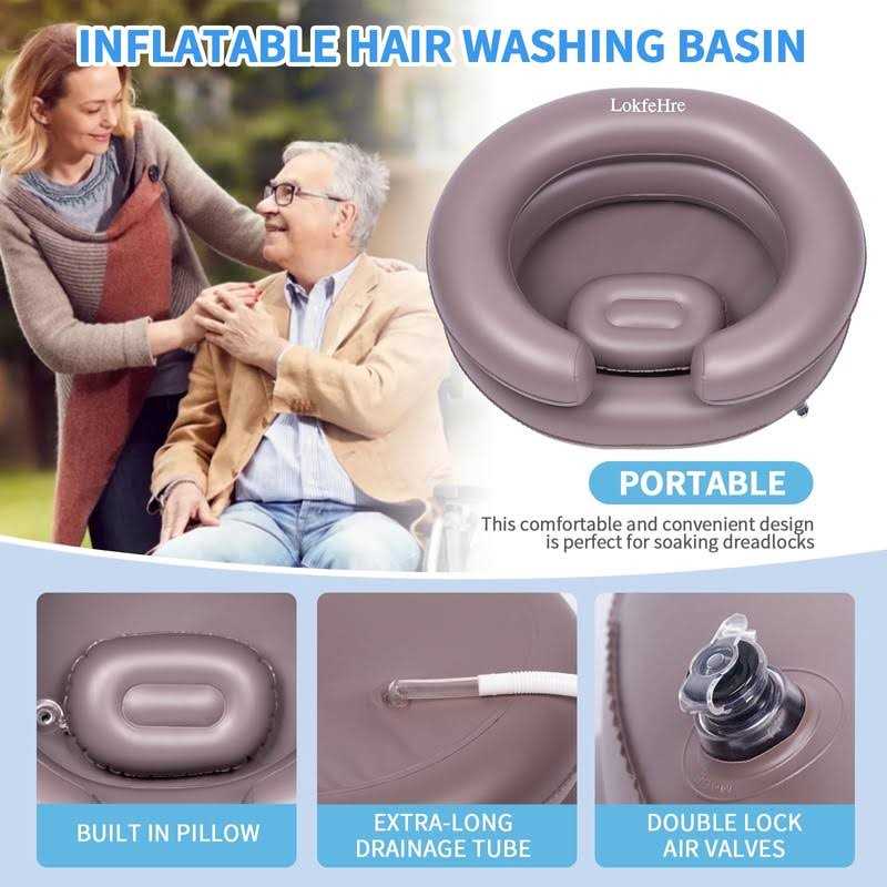 LOKFEHRE Portable Inflatable Hair Washing Basin for Bedridden - Cheap Fitting