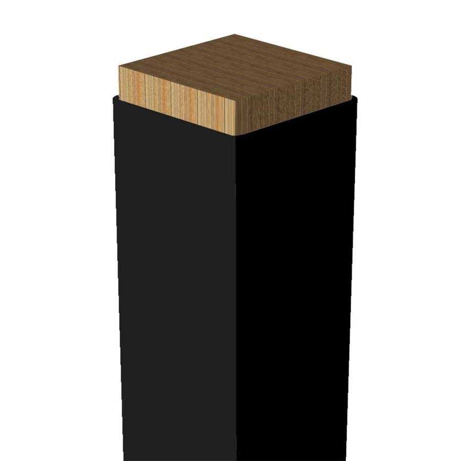 Freedom 4.25-in x 4.85-in x 3-ft Matte Black Aluminum Deck Post Sleeve 73041374 - Cheap Fitting