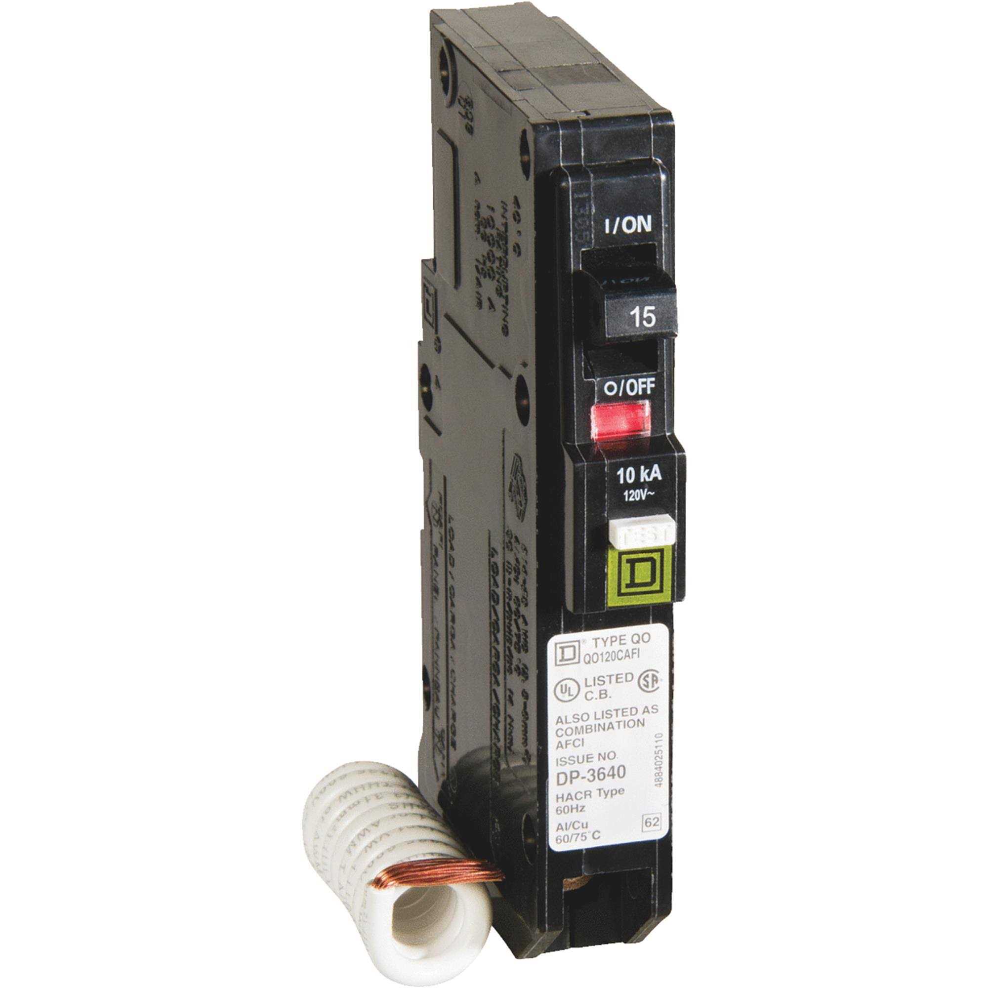 Square D QO 15 amps Arc Fault Single Pole Circuit Breaker - Cheap Fitting