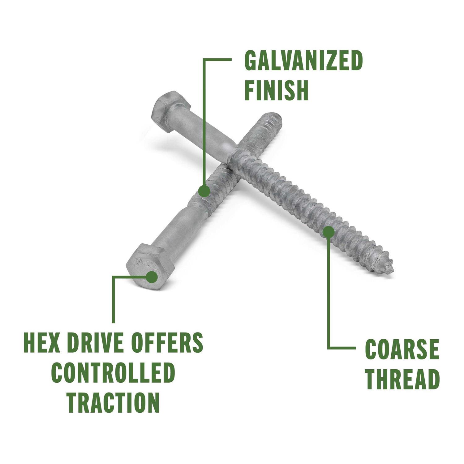 Hillman 1/2-in x Hot-Dipped Galvanized Hex-Head Exterior Lag Screws - Cheap Fitting