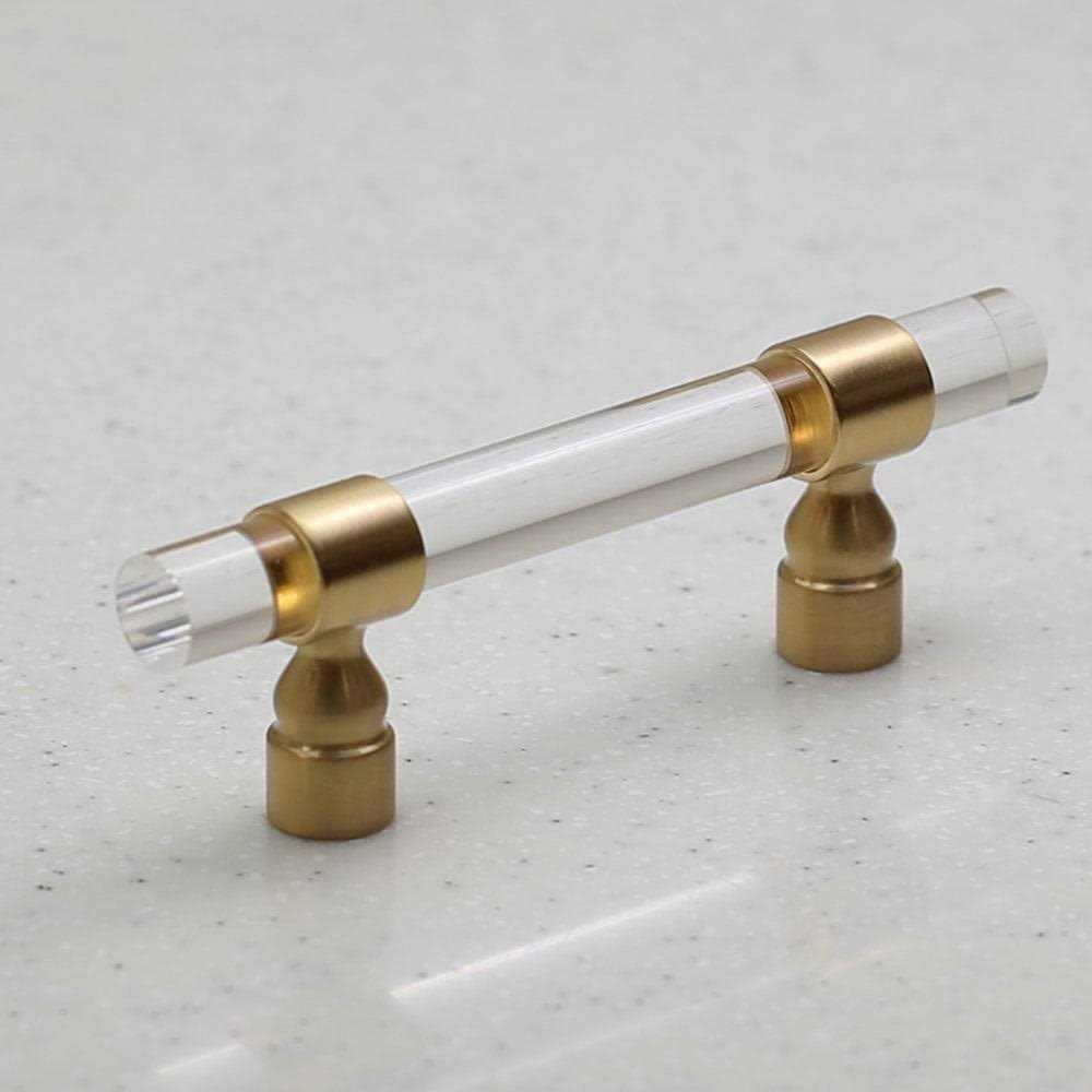 H. Bowes Lucite on Satin Gold Pull Hole Centers - Cheap Fitting