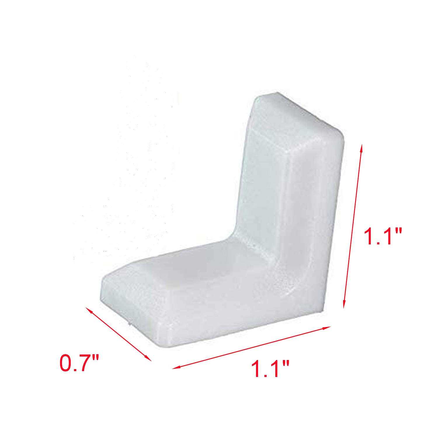Corner Bracket Mcredy Plastic Corner Bracket L Corner Brace Metal Plastic Shelf Corner Brace 1.1×1.1×0.8 White 20pcs - Cheap Fitting