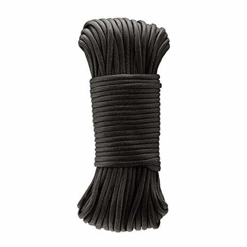 Amazon Basics 550 Type III Paracord, 7-Strand Core, High Strength – 5/32 Inch x 100 Foot (4mm x 30m), Black - Cheap Fitting