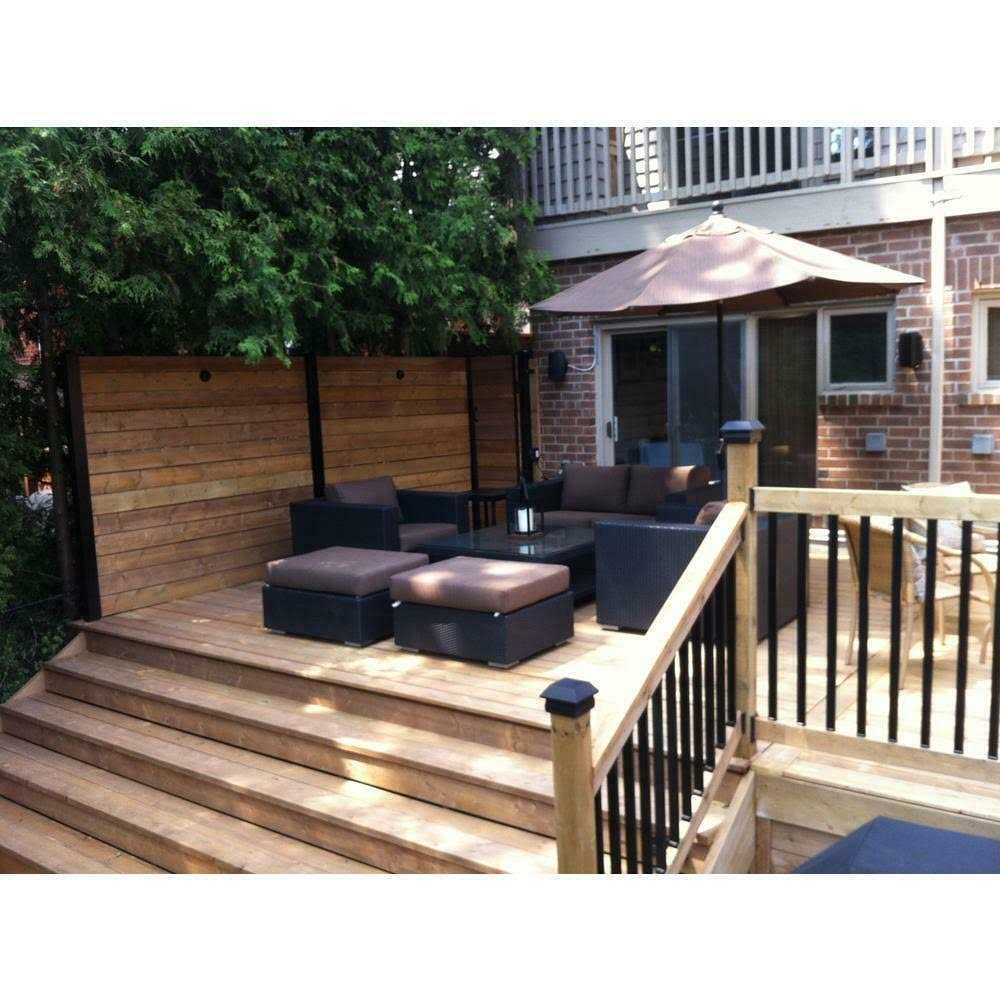 6-ft H x 1-1/2-in W Black Aluminum Privacy Fence Channel Kit - Cheap Fitting