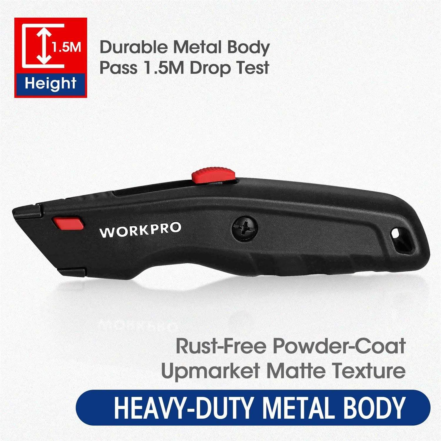 WORKPRO Premium Utility Knife 1PC Retractable All Metal Heavy Duty Box Cutter - Cheap Fitting