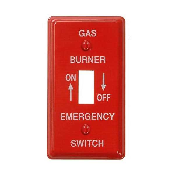 3PC Amertac C976t Amerelle Red Emergency GAS Burner Switch Plate, Size: 4.125 - Cheap Fitting
