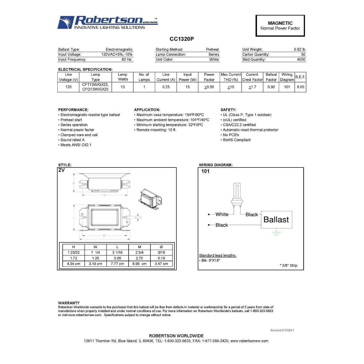 Robertson CC1320P/a V1 - Cheap Fitting