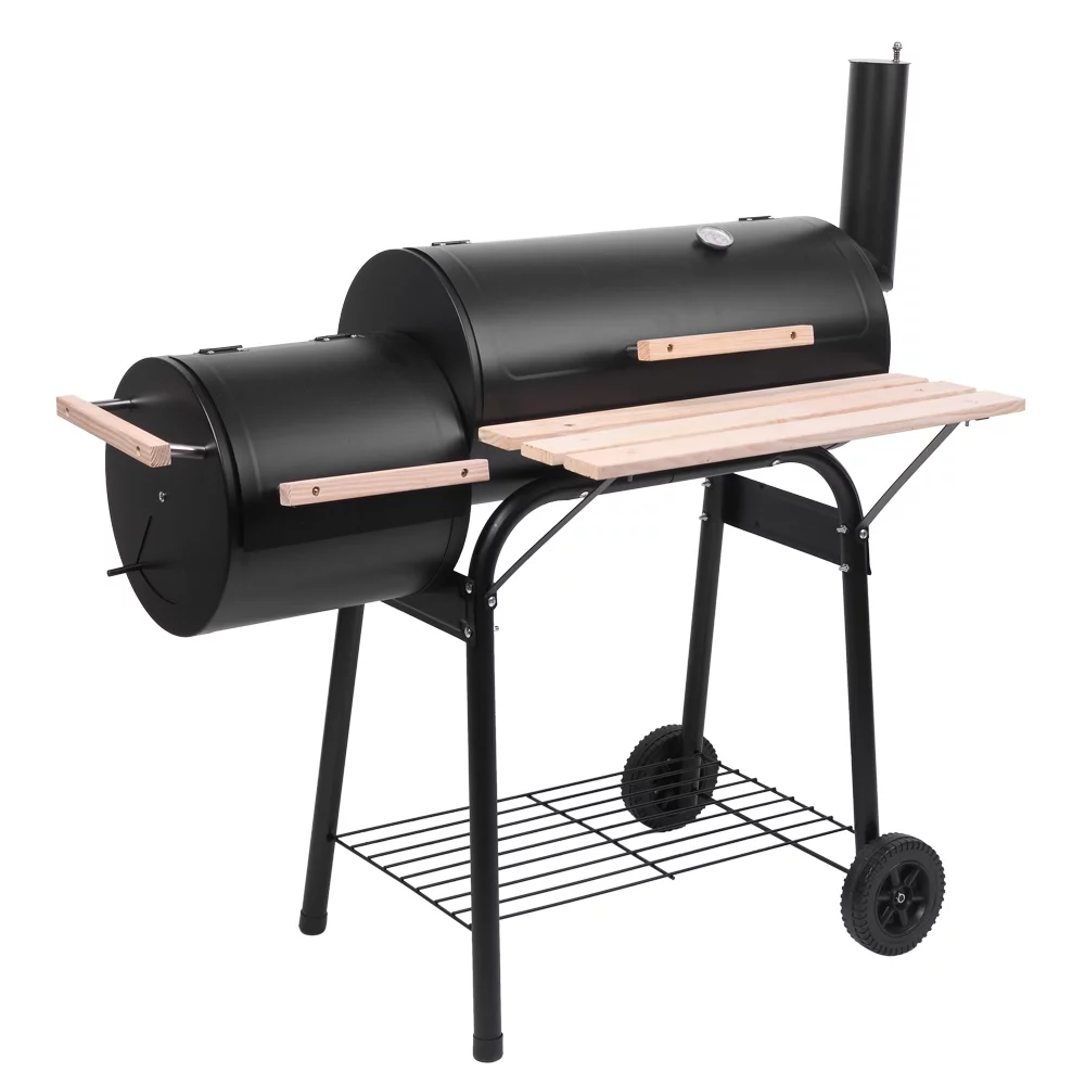 UBesGoo Charcoal Grill Portable BBQ Grill and Offset Smoker Steel BBQ Pit Outdoor for Camping, Black - Cheap Fitting