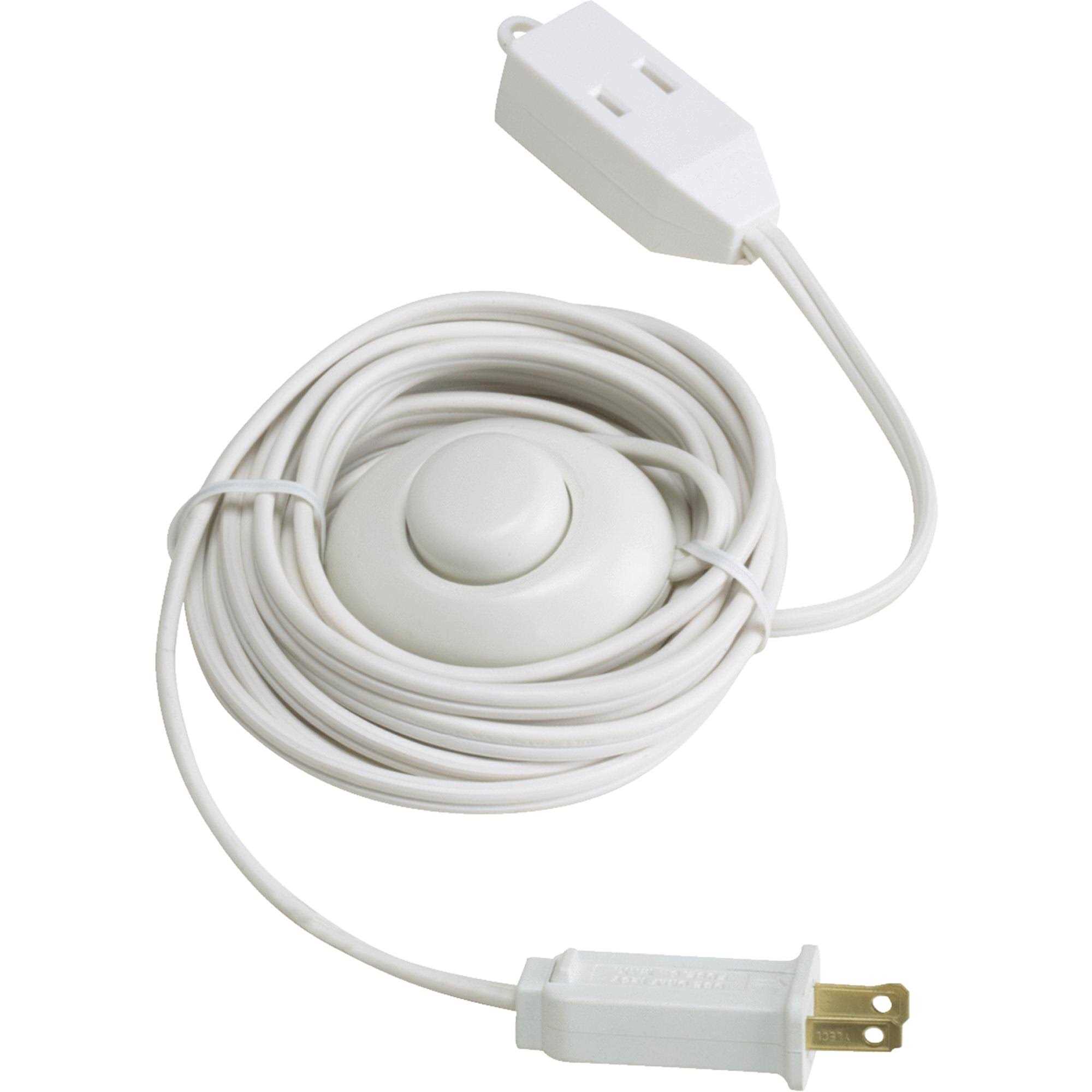 Woods 3834934 Indoor 15 ft. White Extension Cord with Switch - Cheap Fitting