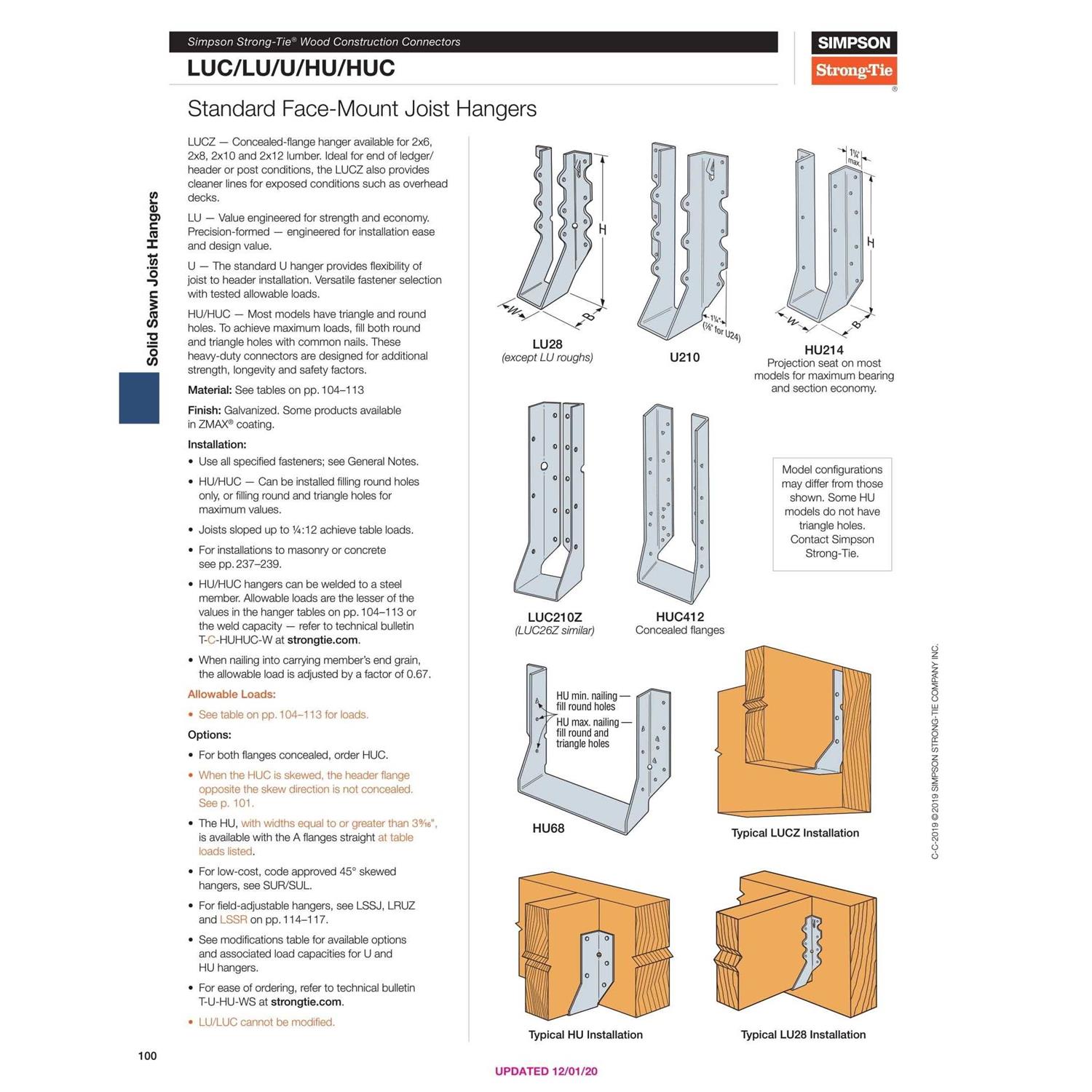 Simpson Strong-Tie LUC210Z Joist Hanger Concealed 2×10 - Cheap Fitting