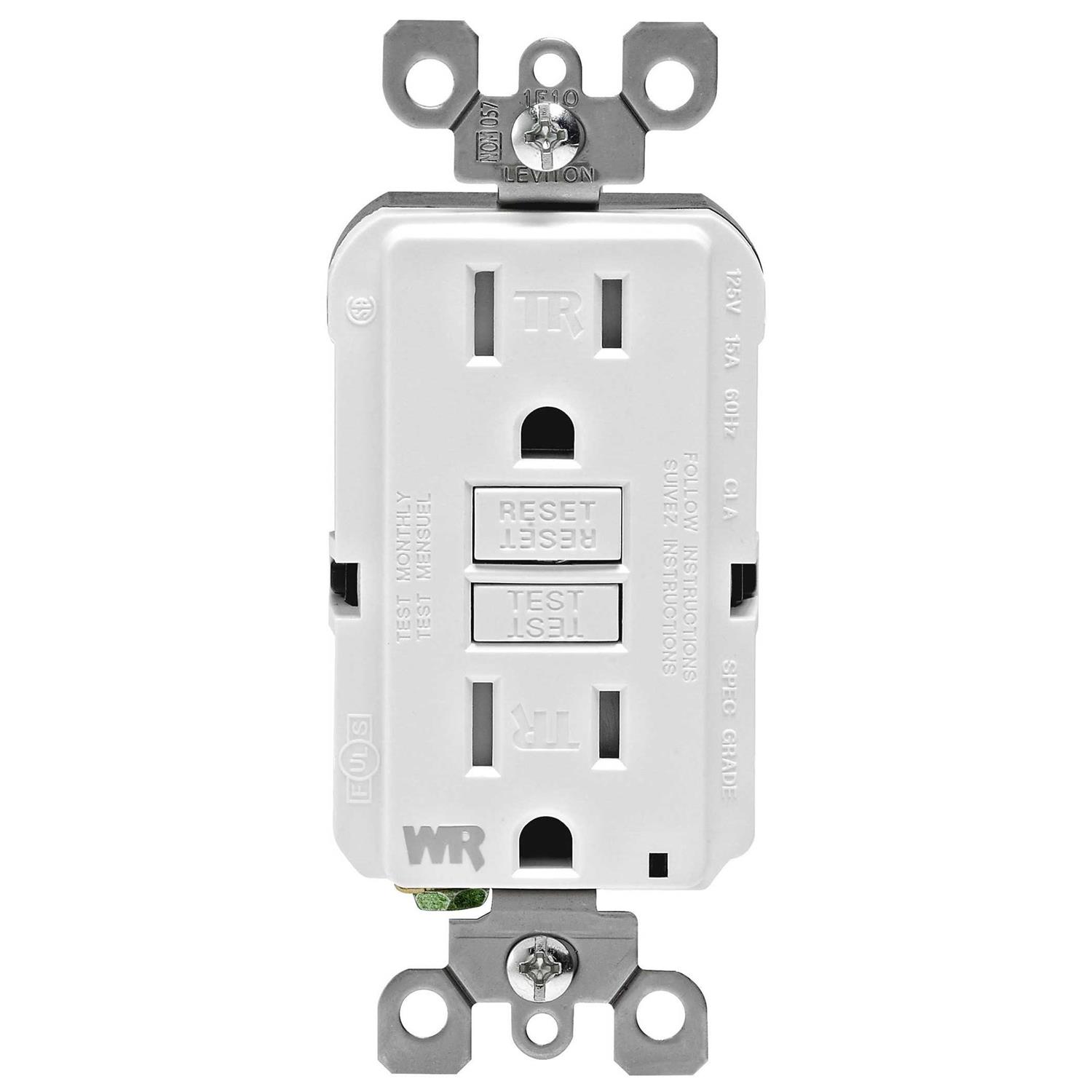 15-Amp GFCI Outlet Leviton GFWT1-0KW - Cheap Fitting