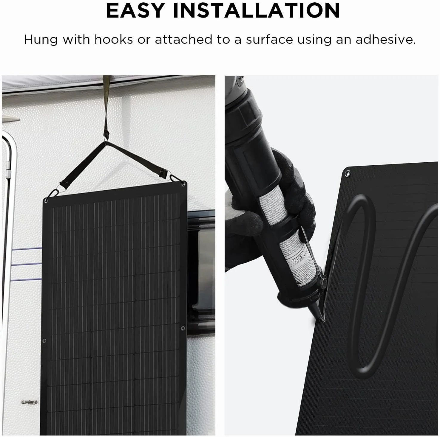 EcoFlow 100W Flexible Solar Panel with High Efficiency Solar Modules, IP68 Waterproofing, Ideal for Off-Grid Solar Panel Kits, PV Charging, Power Kits & Ecosystem - Cheap Fitting