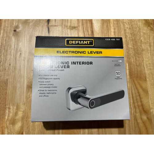 Defiant Satin Nickel Biometric Electronic Lever Door Lock - Cheap Fitting