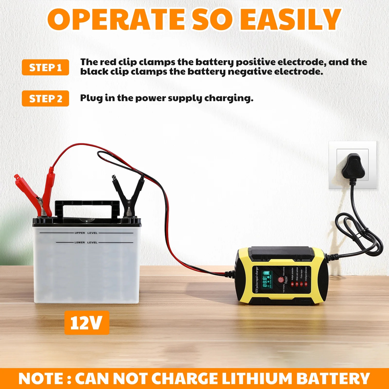 Portable Charger Automatic Trickle Battery Automotive Intelligent Pulse - Cheap Fitting