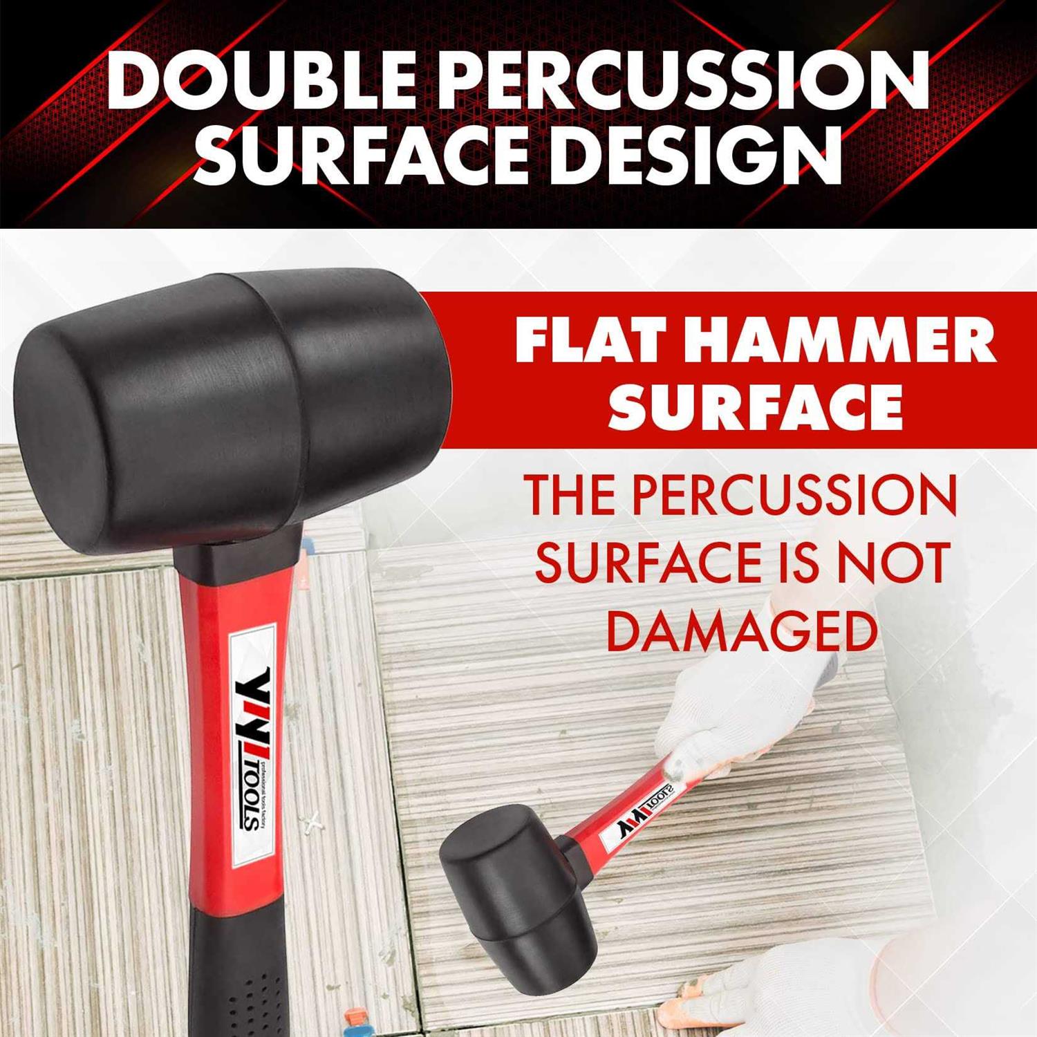 YIYITOOLS YY-2-005 Rubber Mallet Hammer With Wood Handle–8-oz - Cheap Fitting