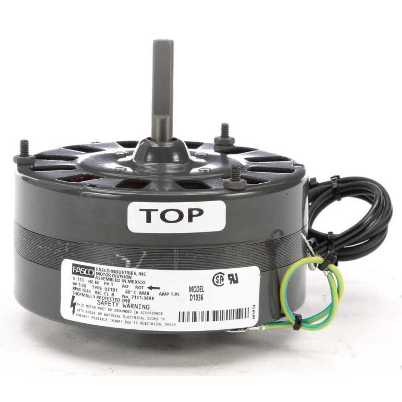 Fasco D1037 Motor 1/20 hp 1045 RPM 115 Volts - Cheap Fitting