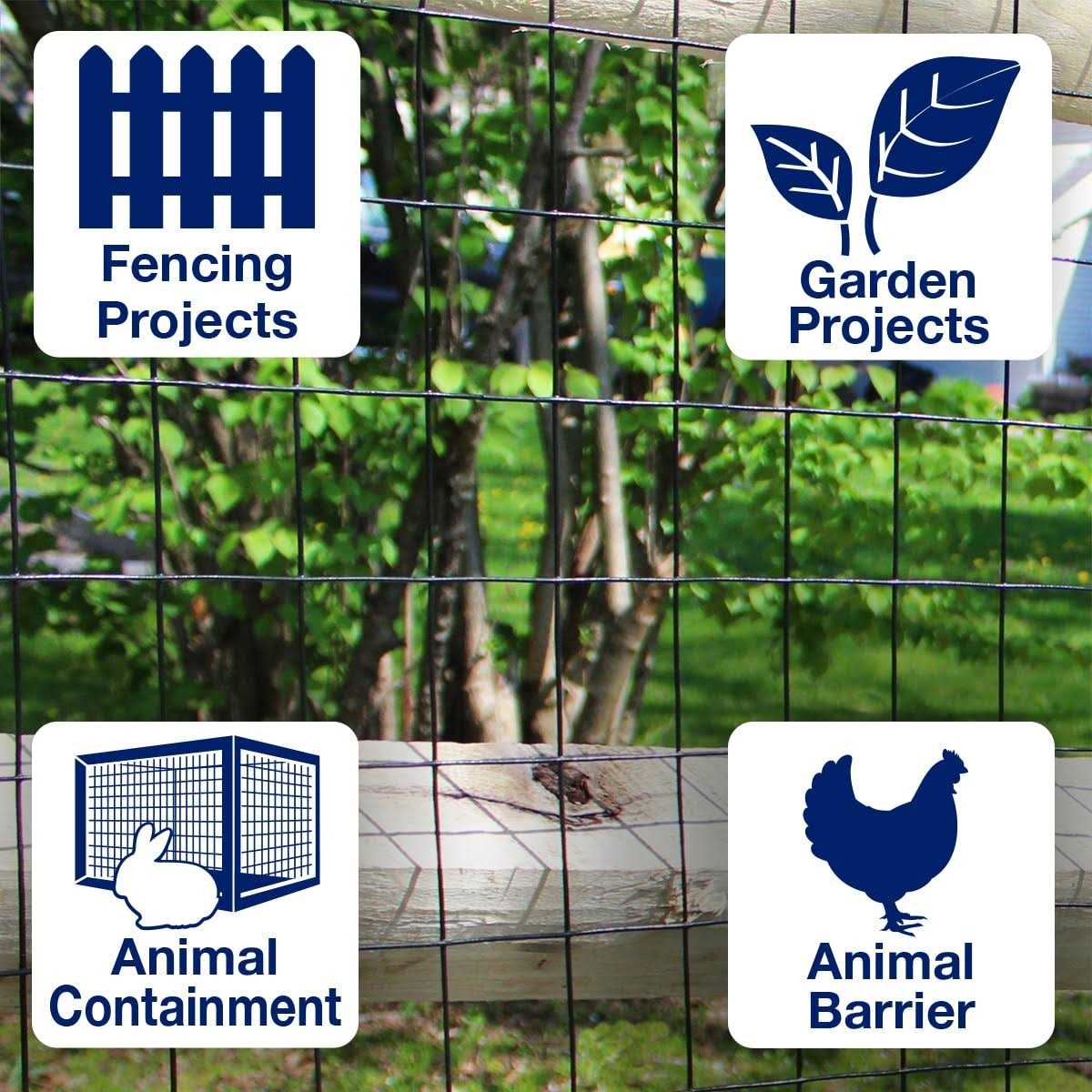 Garden Craft 50-ft x 4-ft Black Steel Welded Wire Rolled Fencing with Mesh Size 2-in x 3-in - Cheap Fitting