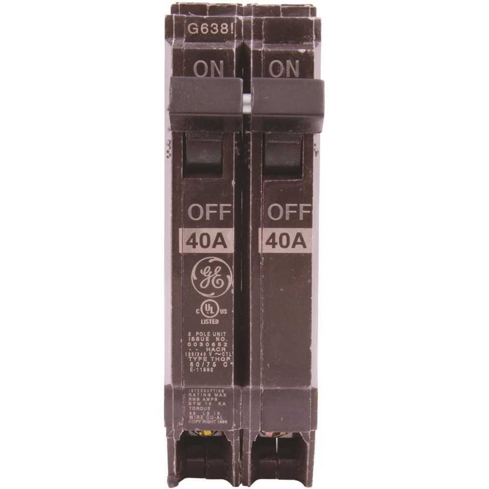 GE 2 Pole Thin Circuit Breaker 40 Amp thqp240 - Cheap Fitting