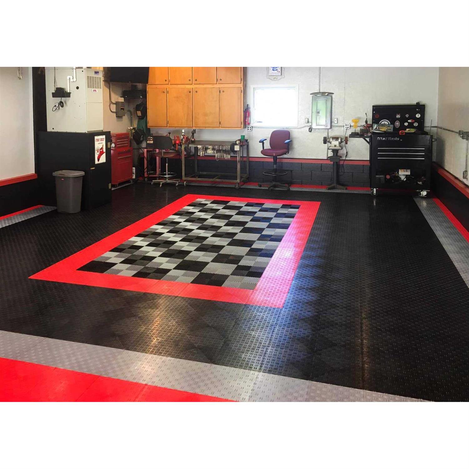Big Floors GarageTrac Diamond Durable Copolymer Interlocking Modular Non-Slip Garage Flooring Tile - Cheap Fitting