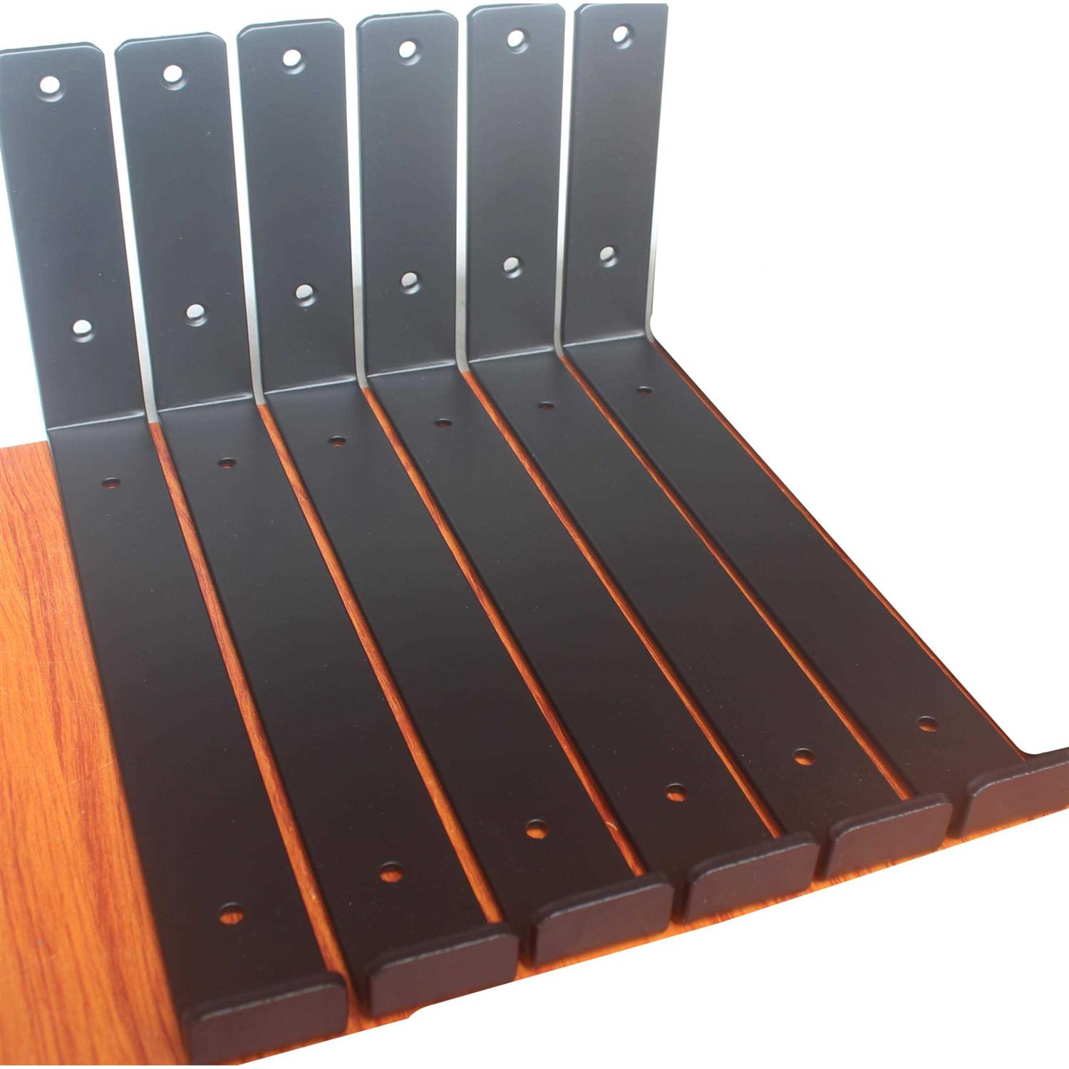 MHMYDZ 11.25L x 6H x 1.5W J Lip Shelf Bracket Rustic Industrial Farmhouse Iron Metal Wall Floating Shelf - Cheap Fitting