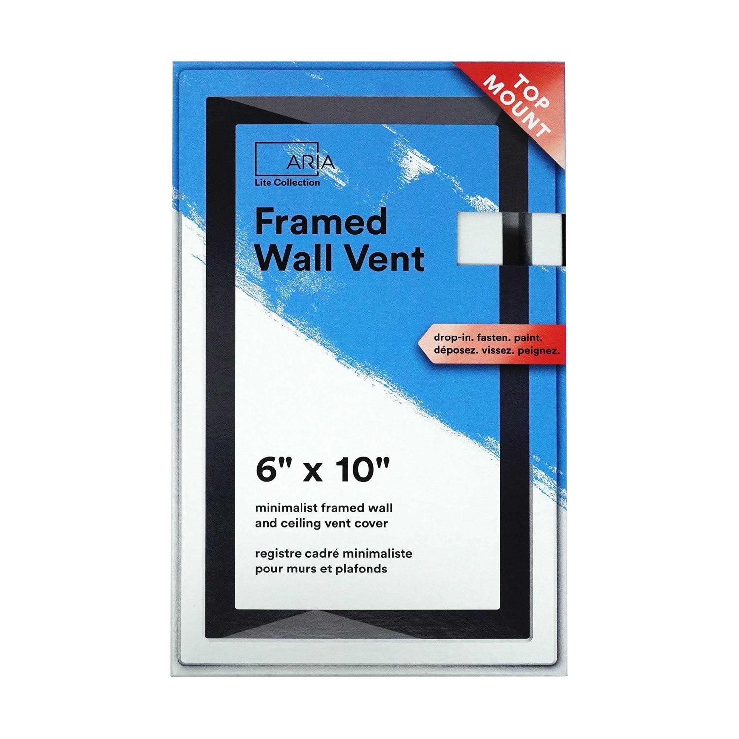 Aria Lite 10 in. x 6 in. White Framed Wall Vent - Cheap Fitting
