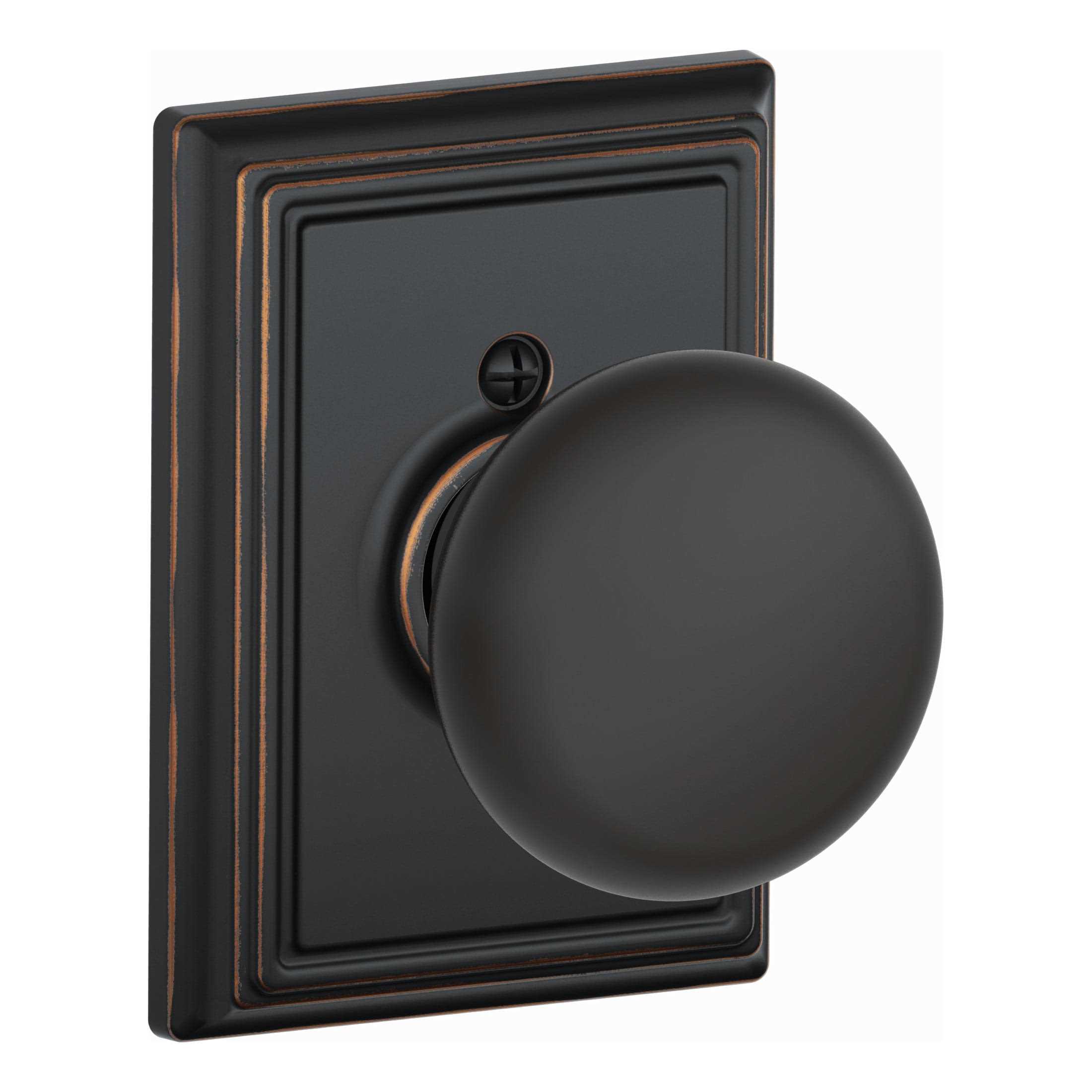 Schlage F170 PLY  Plymouth Single Dummy Knob with Addison Decorative Rosette - Cheap Fitting