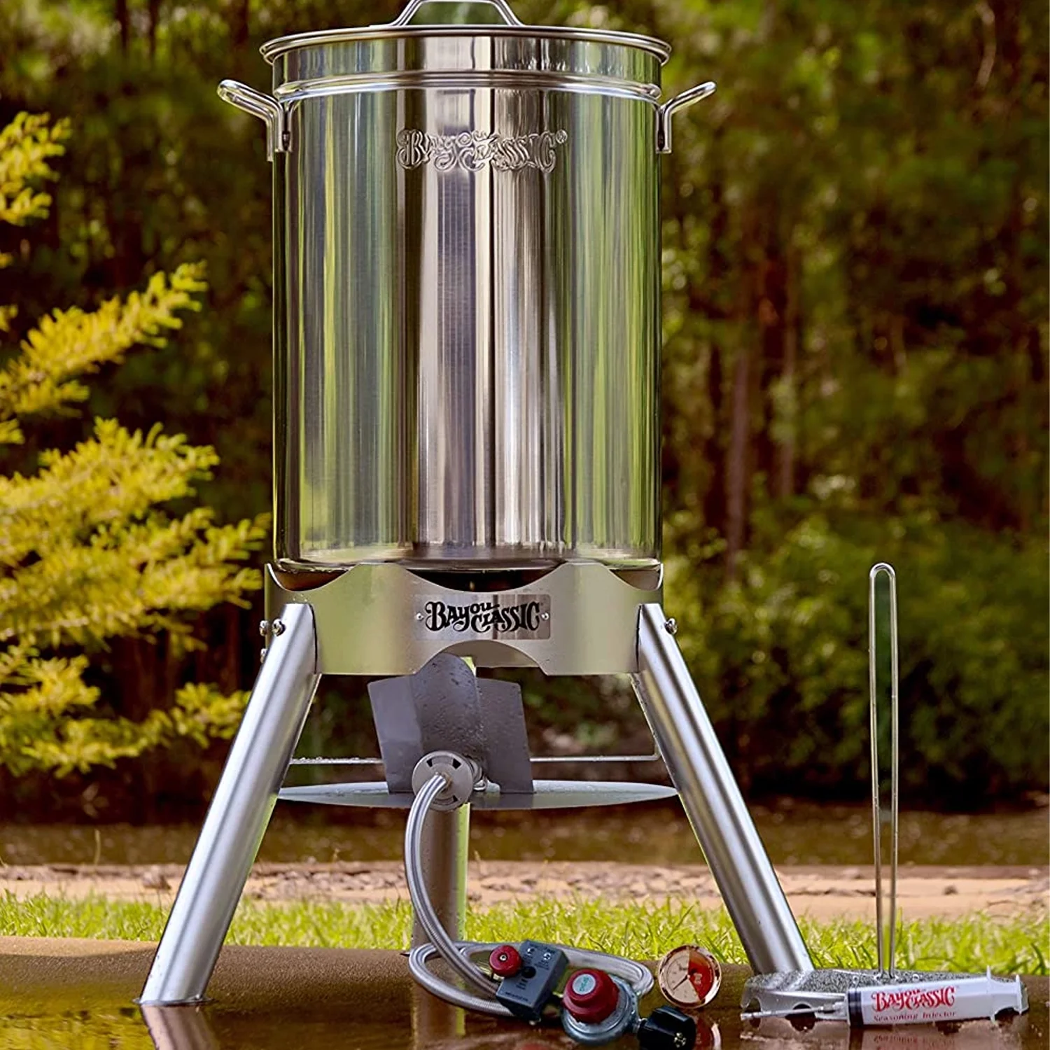 Bayou Classic 200-440 44 qt. Stainless Steel Turkey Fryer Kit - Cheap Fitting