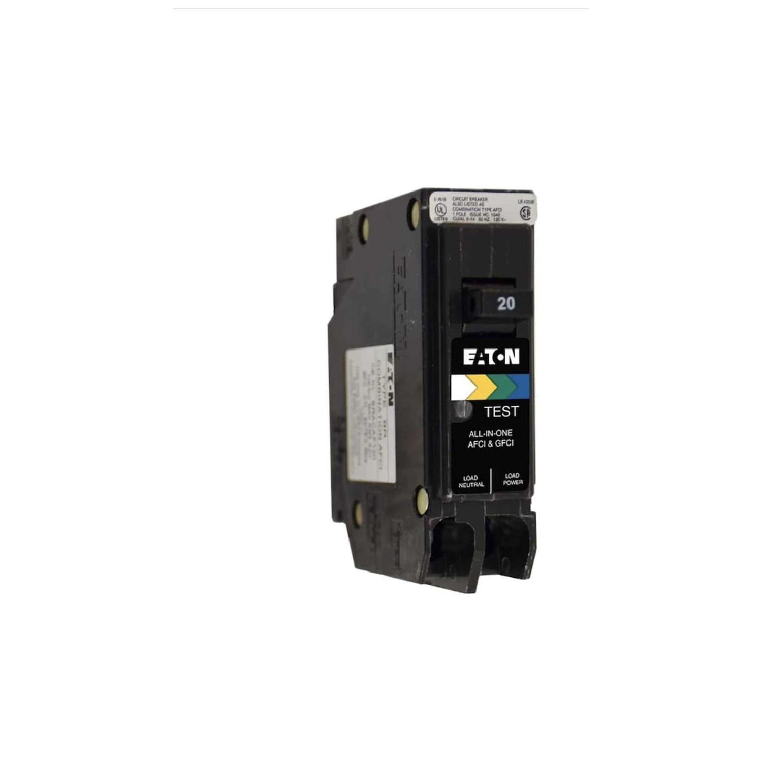 Eaton 20-Amp 1-Pole Dual Function Afci/Gfci Plug-On Neutral Circuit Breaker - Cheap Fitting