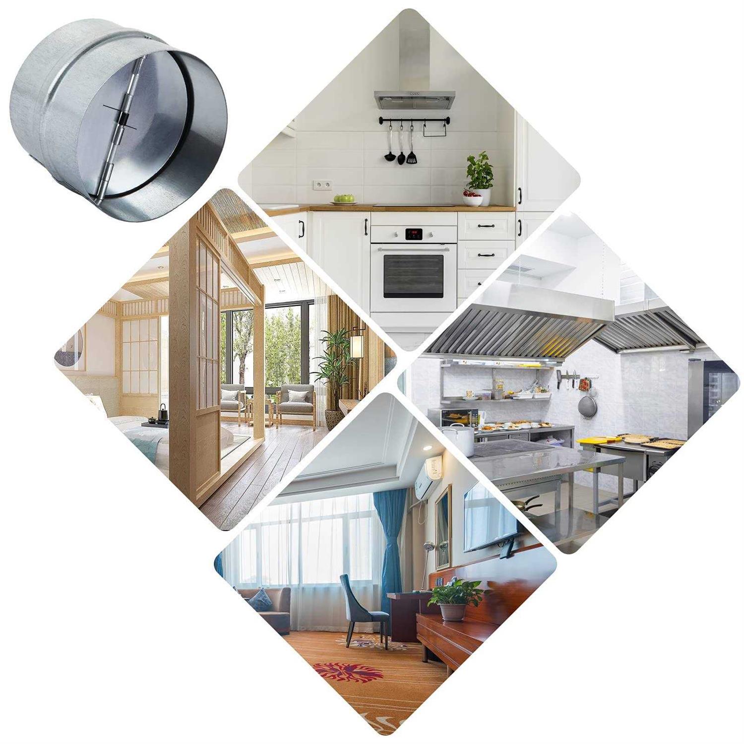 MIVIDE 2Pack 4 inch Backdraft Damper Duct, One Way Airflow Ducting Insert for Ducting in Range Hoods, Bathrooms Fans and kitchen Fan - Cheap Fitting