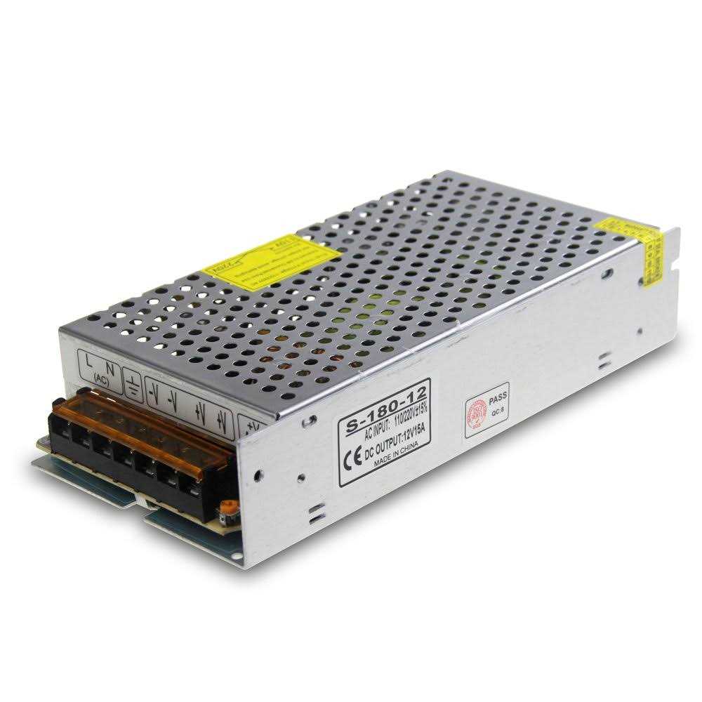 ALITOVE 12V 15A 180W Power Supply Transformer Switch AC 110V / 220V to DC 12V 15amp Switching Power Adapter Converter LED Driver for LED Strip Light - Cheap Fitting