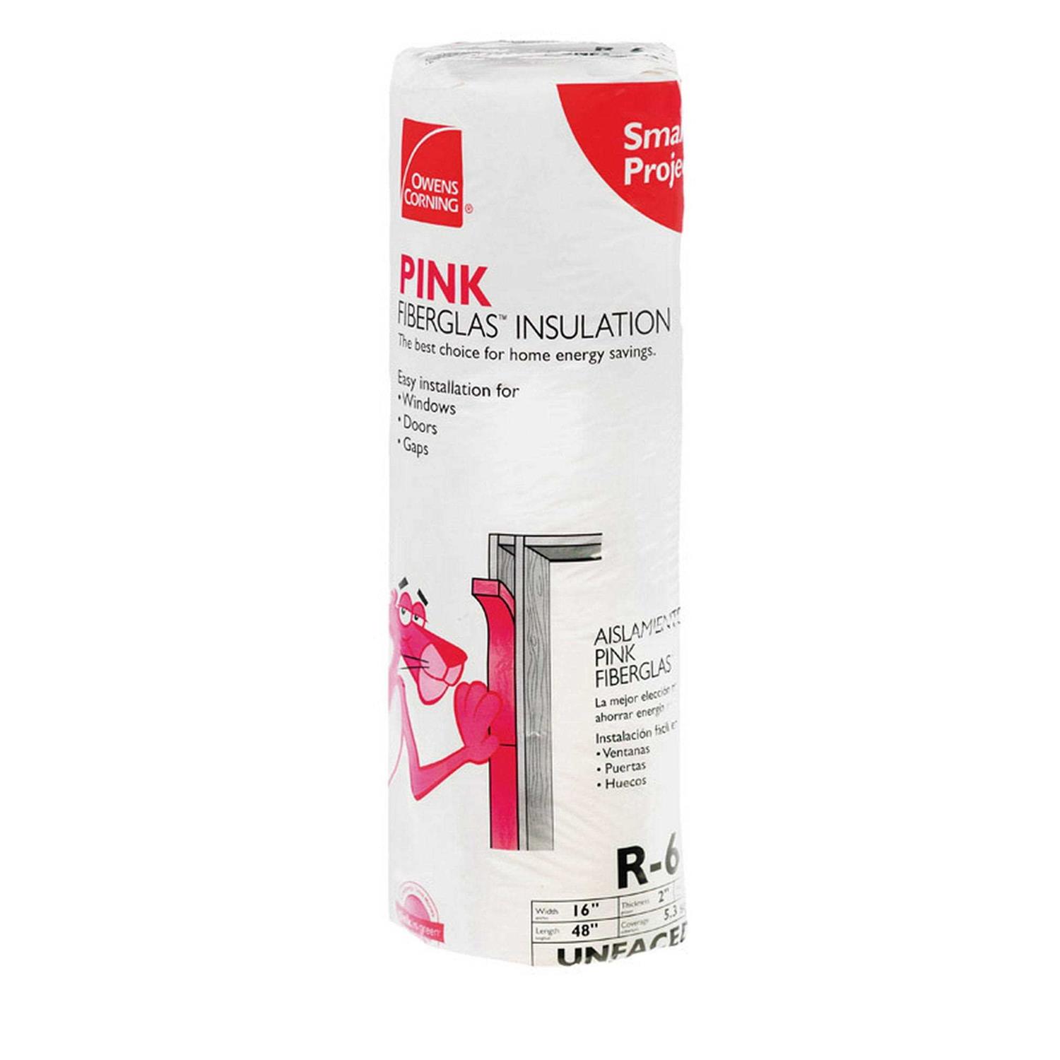 Owens Corning 16 in. W x 48 in. L 6.7 Unfaced Fiberglass Insulation Roll 5.33 sq ft - Cheap Fitting
