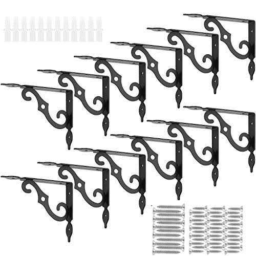 Acrux7 12 Pack Shelf Brackets Thicken Iron Corner Brace Shelf Support Heavy - Cheap Fitting