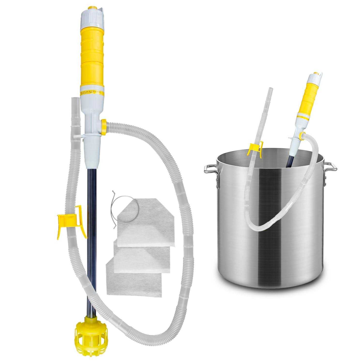TERA Pump Deep Fryer Oil Electric Transfer Pump with Filter Safely Transfer Cooking Oil with No Spillage - Cheap Fitting