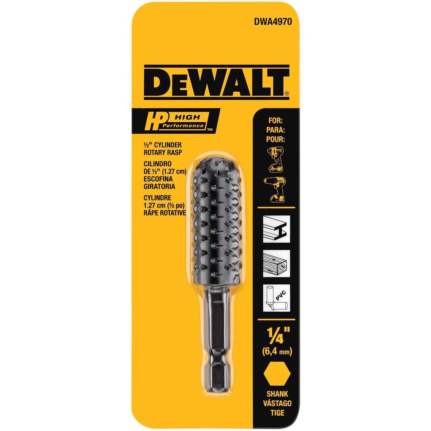 DEWALT DWA4970 1/2 HP Cylinder Rotary Rasp - Cheap Fitting