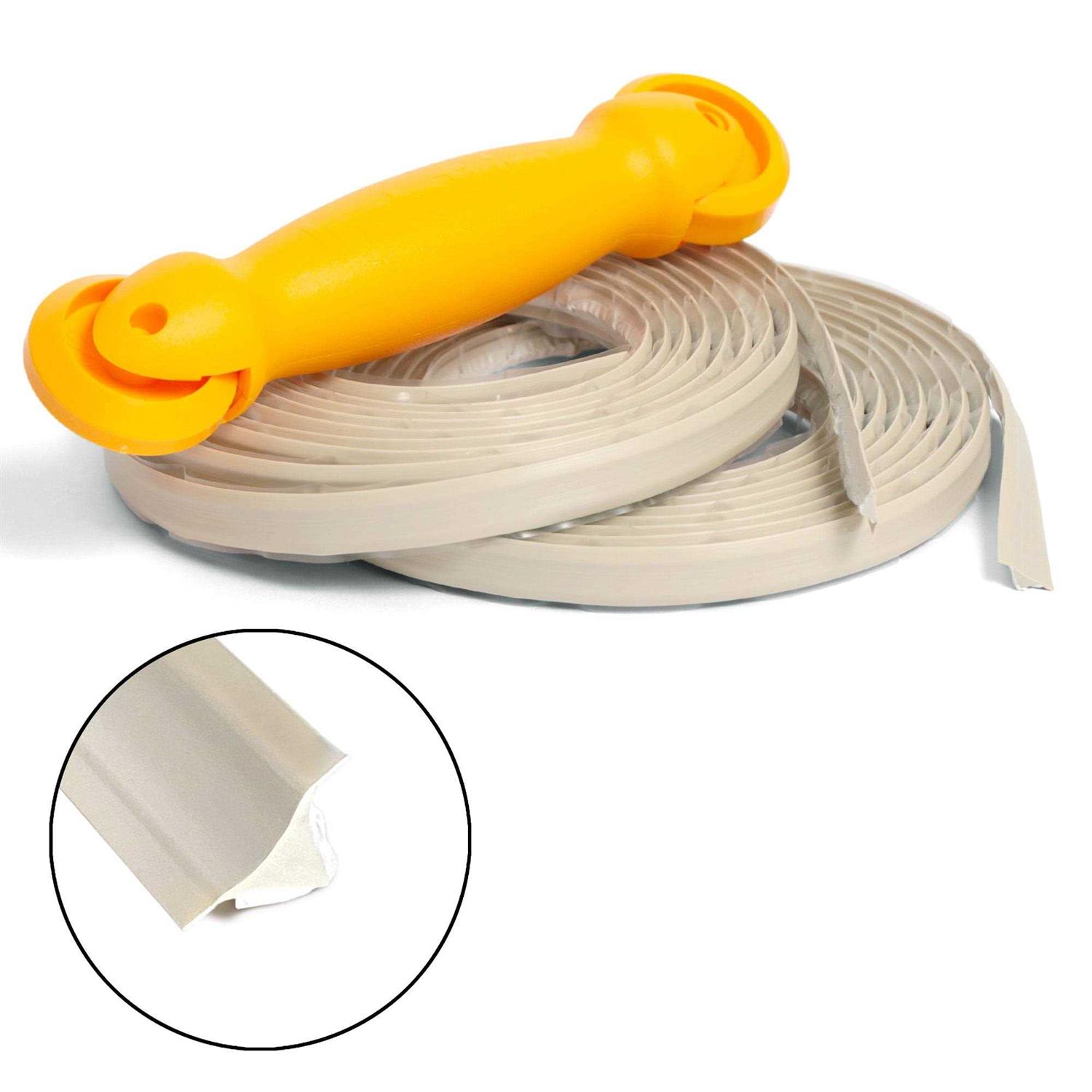 InstaTrim 1/2 in. x 20 ft PVC Self-adhesive Flexible Caulk Trim Molding and Applicator Tool - Cheap Fitting