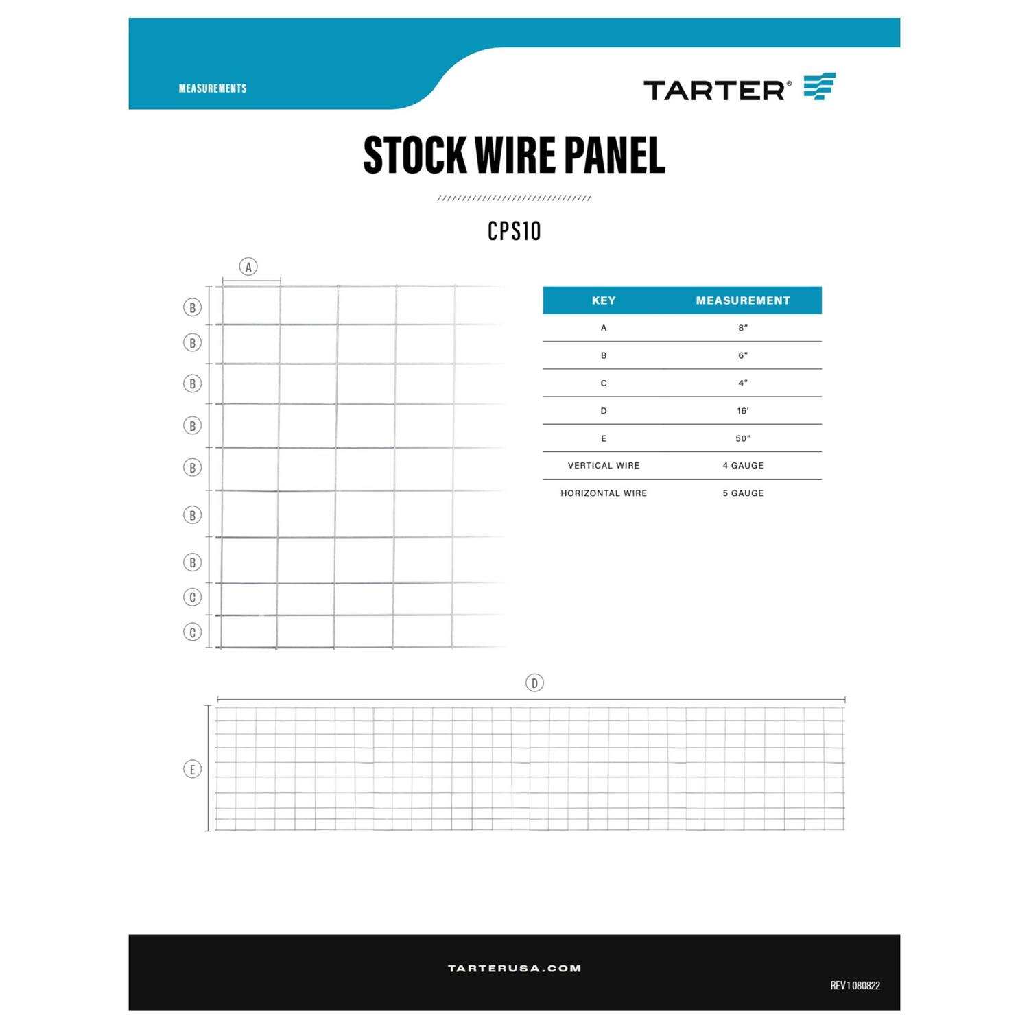 Tarter 10 Wire stock Panel 4-ft H x 16-ft W Steel Containment Fence Panel - Cheap Fitting
