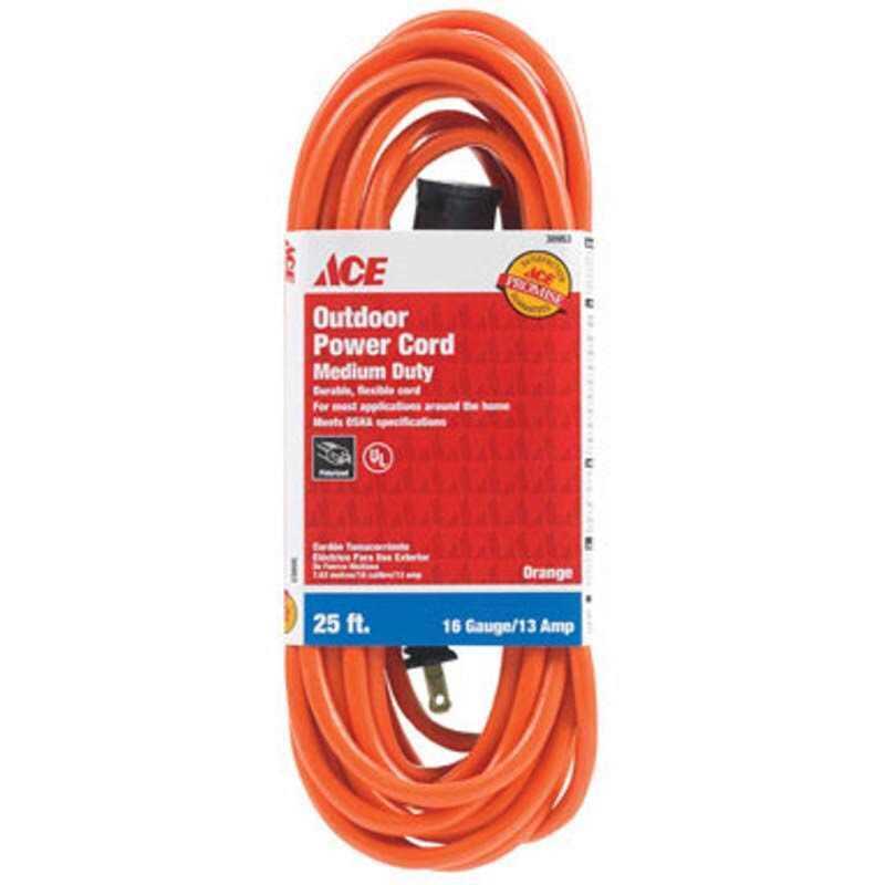 Ace Outdoor Orange Extension Cord SJTW - Cheap Fitting