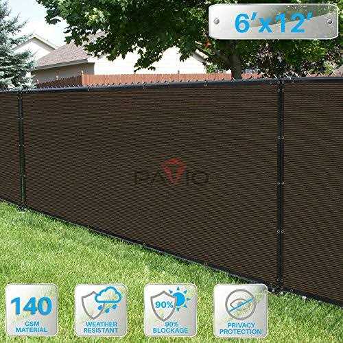Patio 6 x Fence Privacy Screen Commercial Grade Mesh Shade Fabric with Brass Gromment Outdoor Windscreen - Cheap Fitting