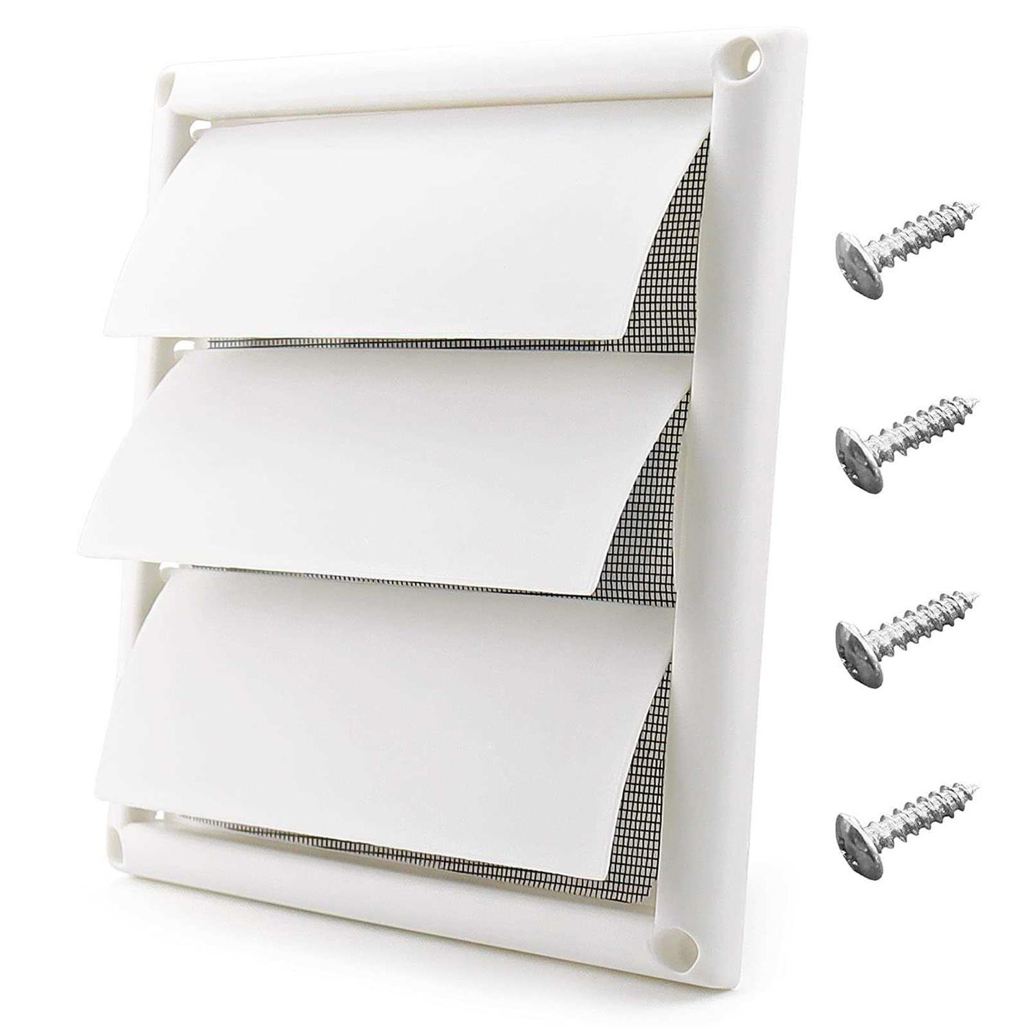 Funmit 6” Louvered Vent Cover for Exterior Wall Vent Hood Outlet Airflow Vent Dryer Air Vent - Cheap Fitting