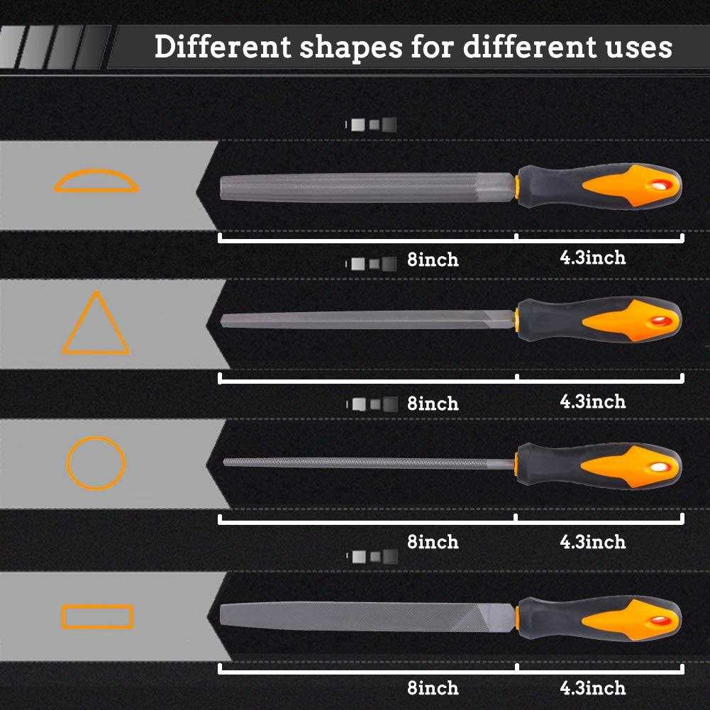 Vudamai 17Pcs File Tool Set with Carry Case,Premium Grade T12 Drop Forged Alloy Steel, Precision Flat/Triangle/Half-round/round Large File and 12pcs - Cheap Fitting