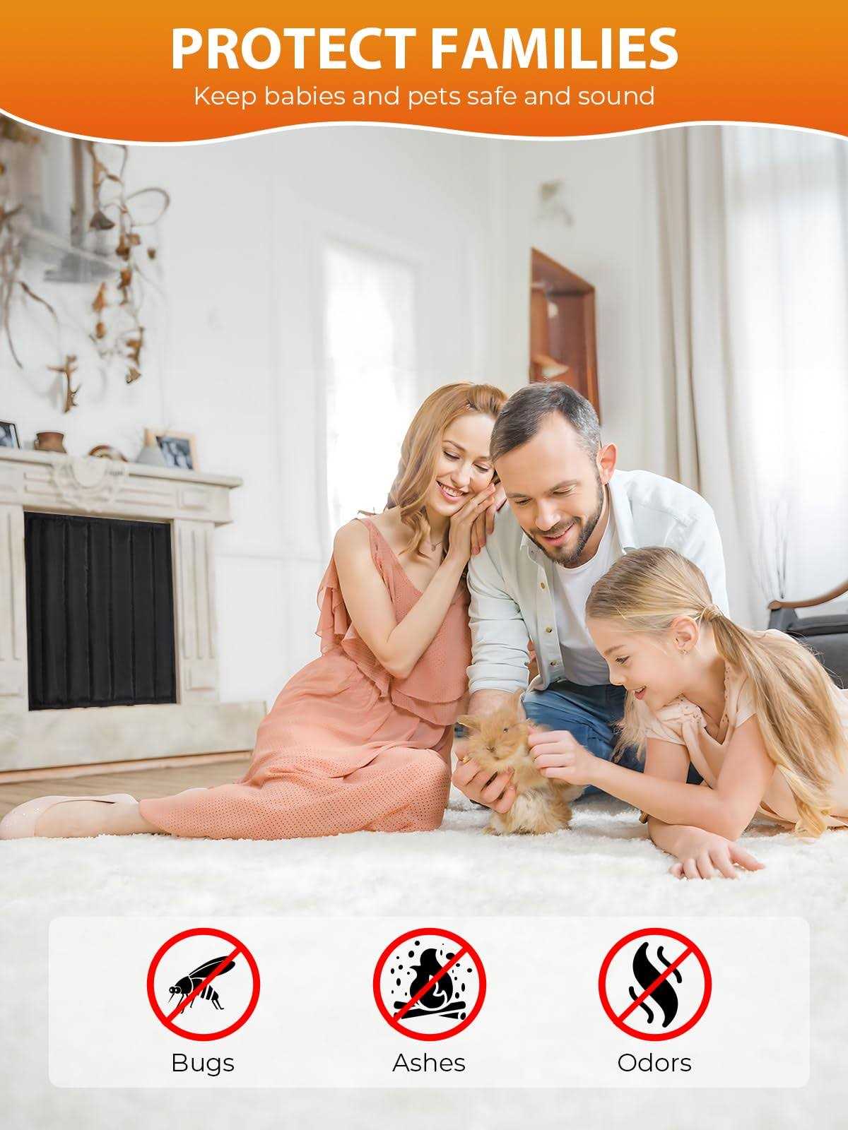 Thmomex Magnetic Fireplace Cover Indoor Fireplace Blanket Keep Drafts Out Stop Heat Loss Save Energy Fireplace Stove Draft Stopper Chimney Cover - Cheap Fitting