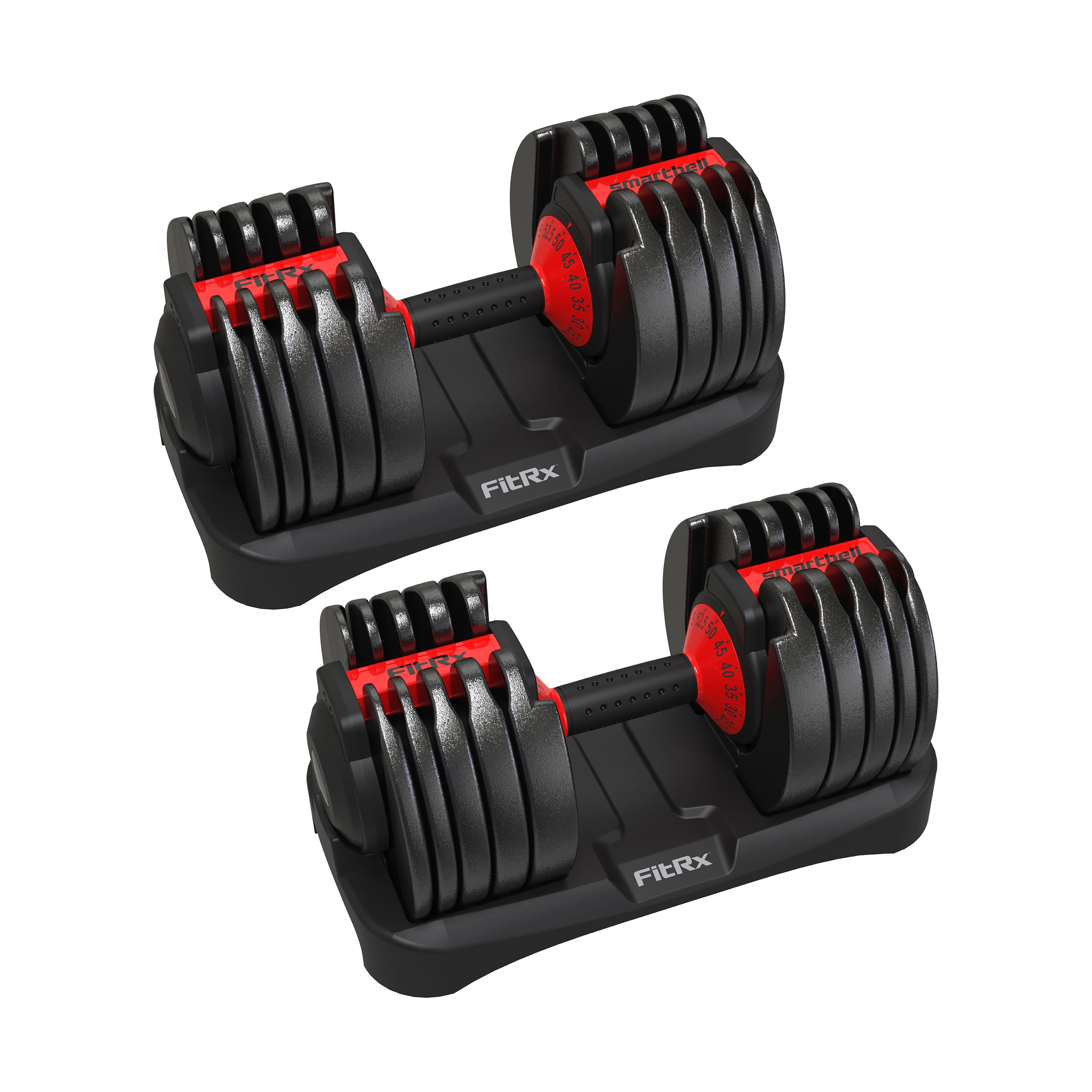 FitRx SmartBell, Quick-Select Adjustable Dumbbell, 5-52.5 lbs. Weight, Black, Single - Cheap Fitting