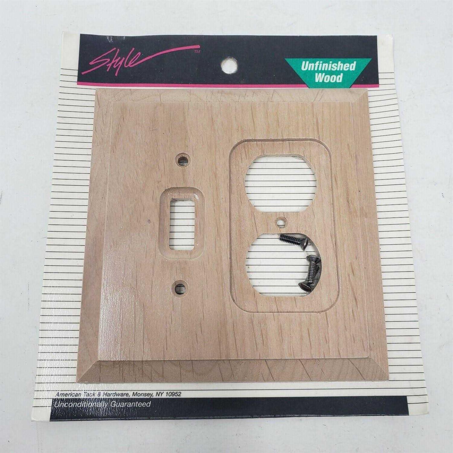 Amerelle Baker Single Toggle/Single Duplex Unfinished Wood Wallplate 180TD - Cheap Fitting