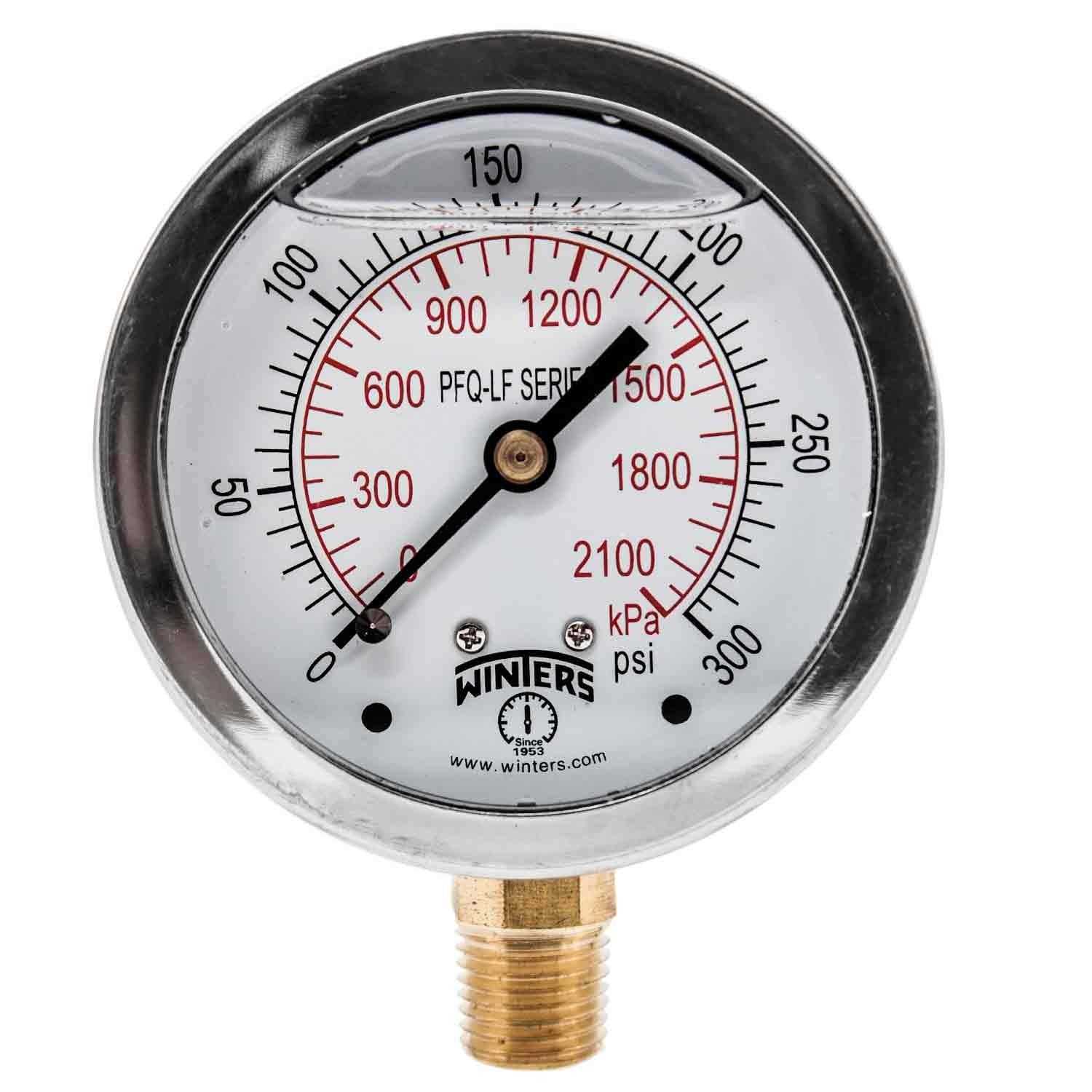 Winters PFQ807LF Gauge Pressure 0 to 300 psi - Cheap Fitting