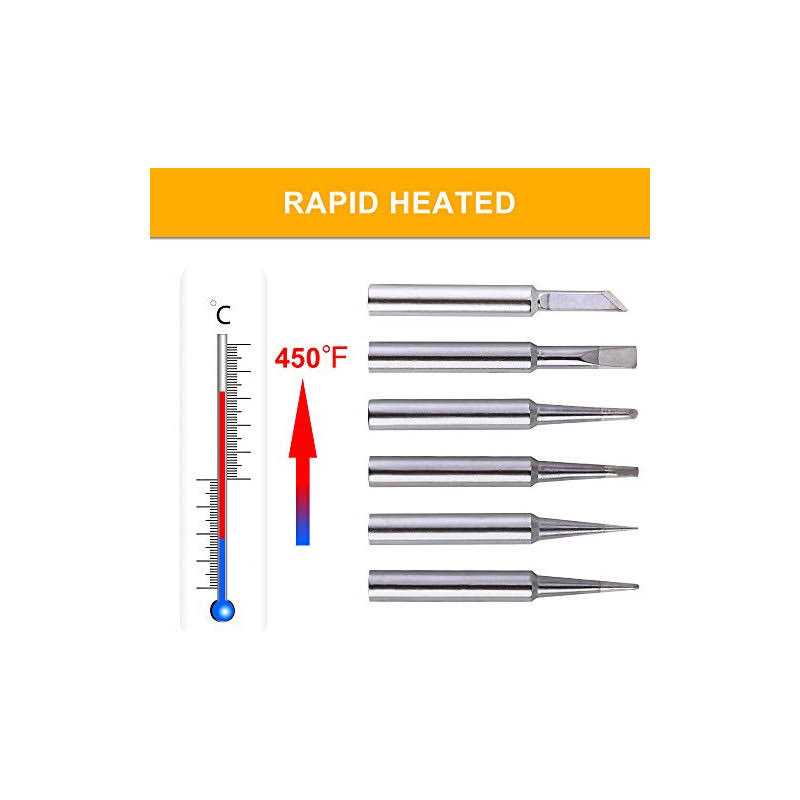 IGREAT 6pcs Soldering Tips for Weller St Series Tip Replace Weller St7 WLC100,SP40L / Sp40n and Wp25 - Cheap Fitting