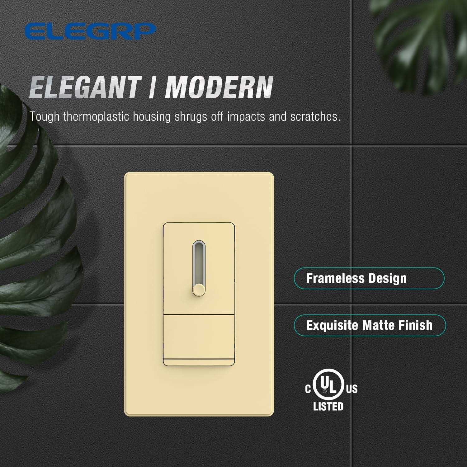 ELEGRP 150-Watt Slide Single Pole or 3-Way Dimmer - Cheap Fitting