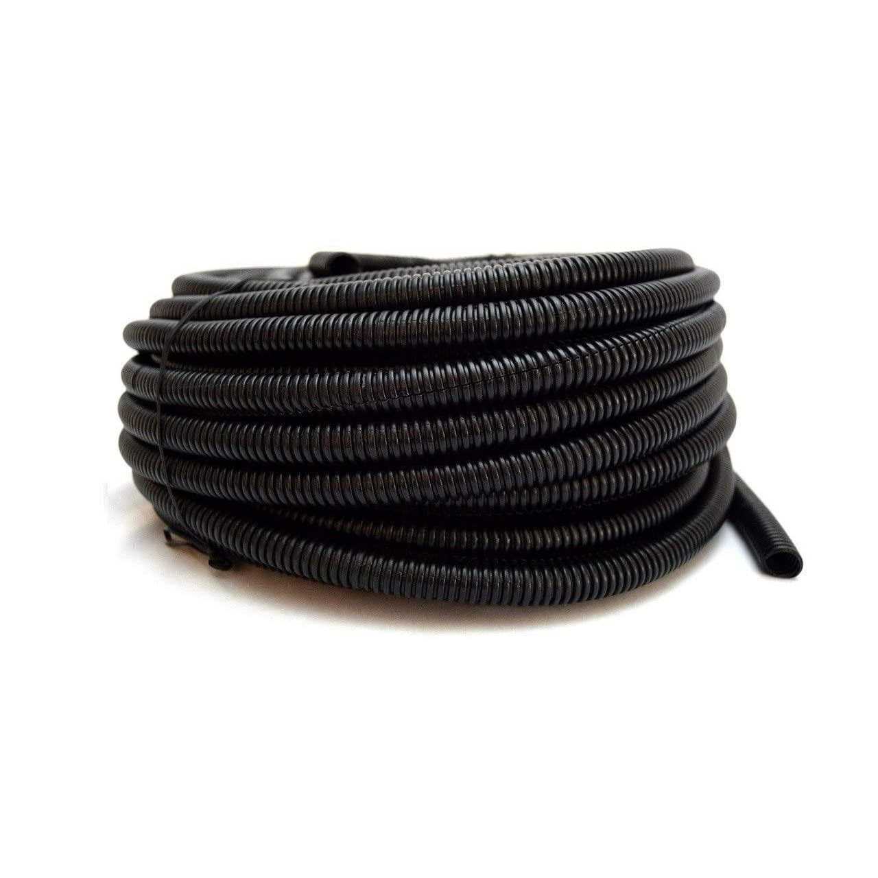 100 ft 1/4 Inch Split Loom Tubing Wire Conduit Hose Cover Auto Home Marine Black - Cheap Fitting