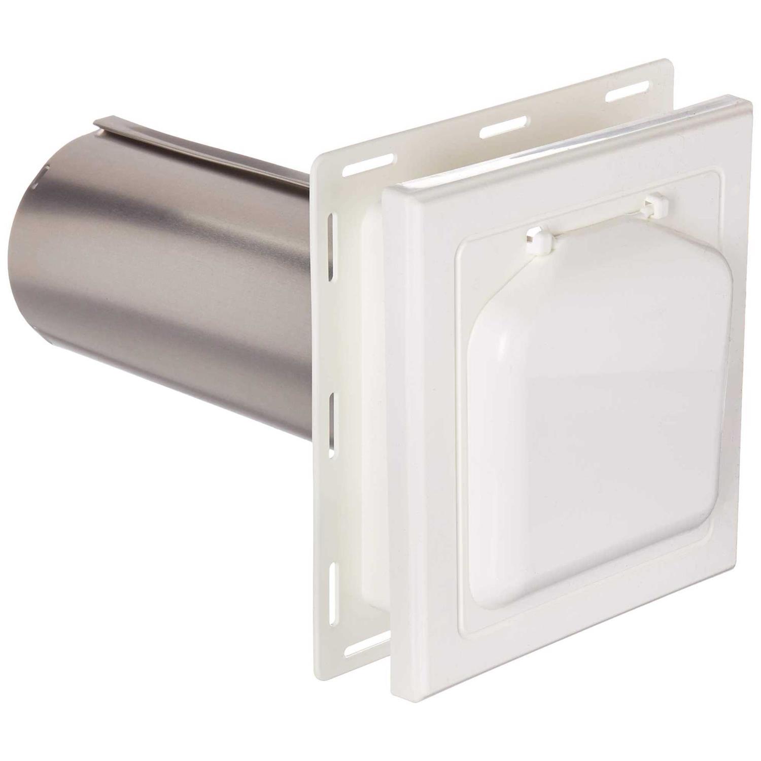 No-Pest 4 in. White Plastic J-Block Dryer Vent Hood - Cheap Fitting
